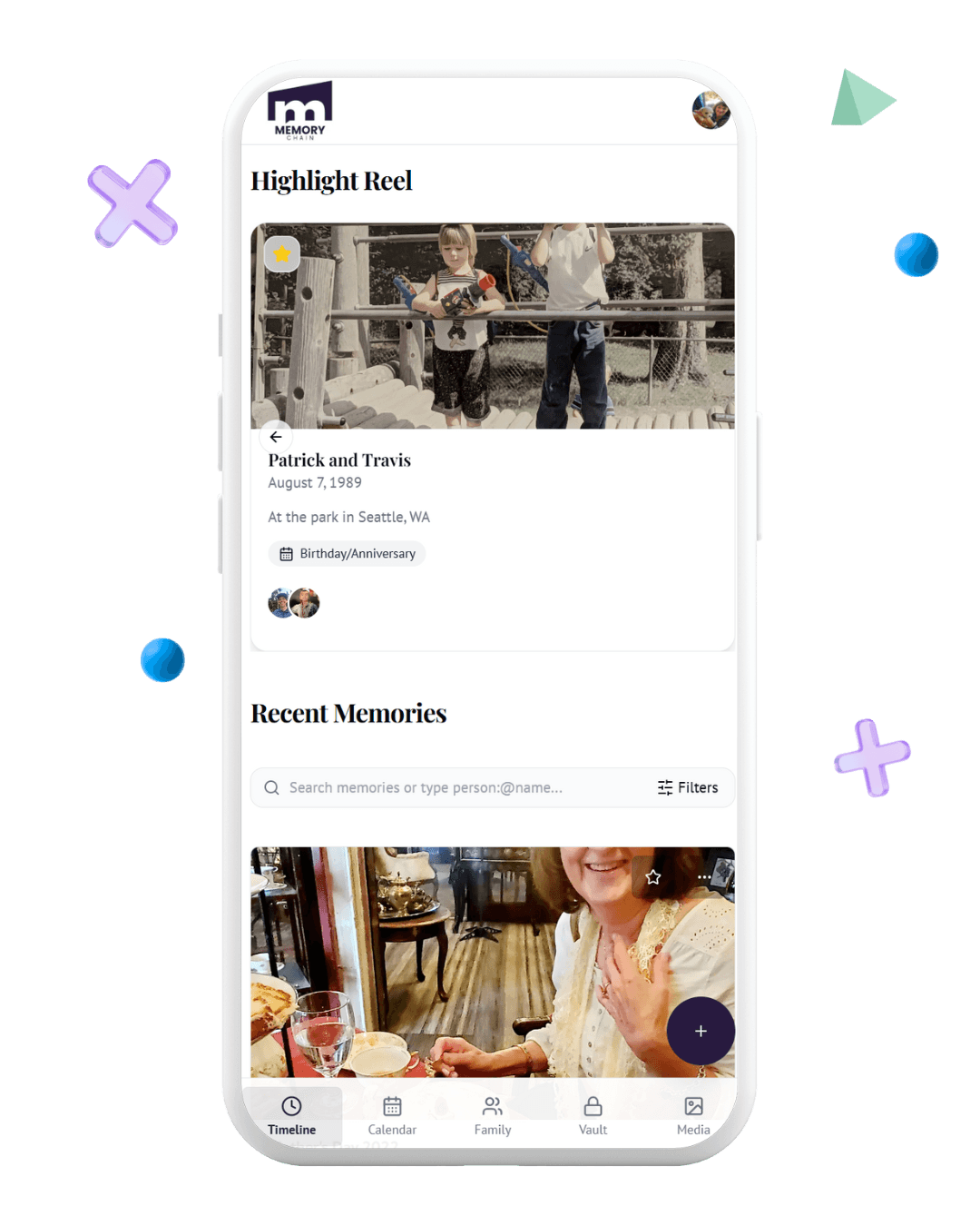 Memory Murals app screenshot of a memory
